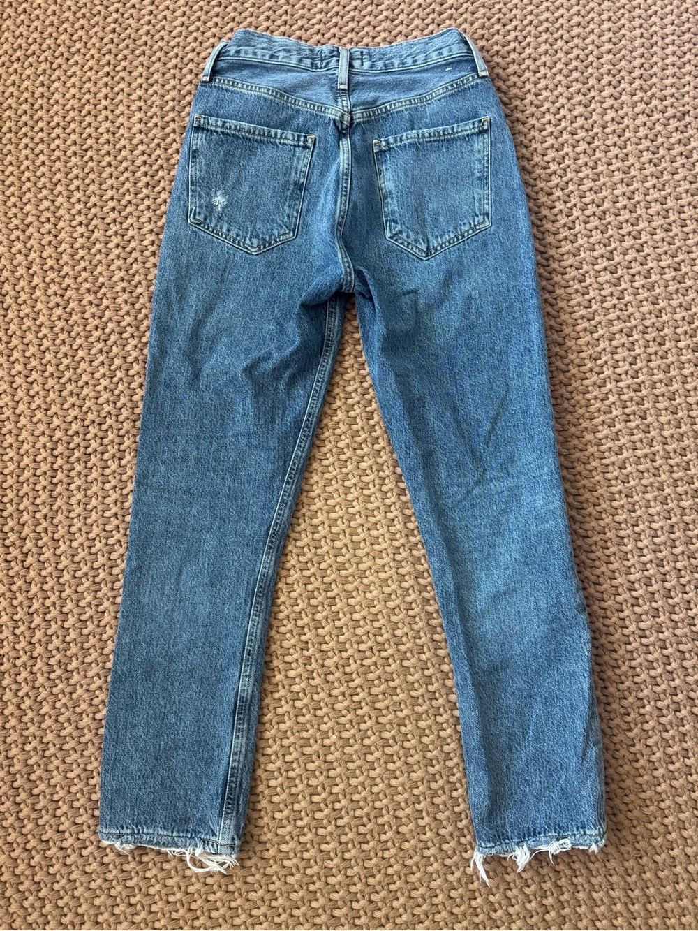 Agolde Riley High Rise Straight Leg Button Fly Jeans Women's Size 24 - Picture 2 of 13